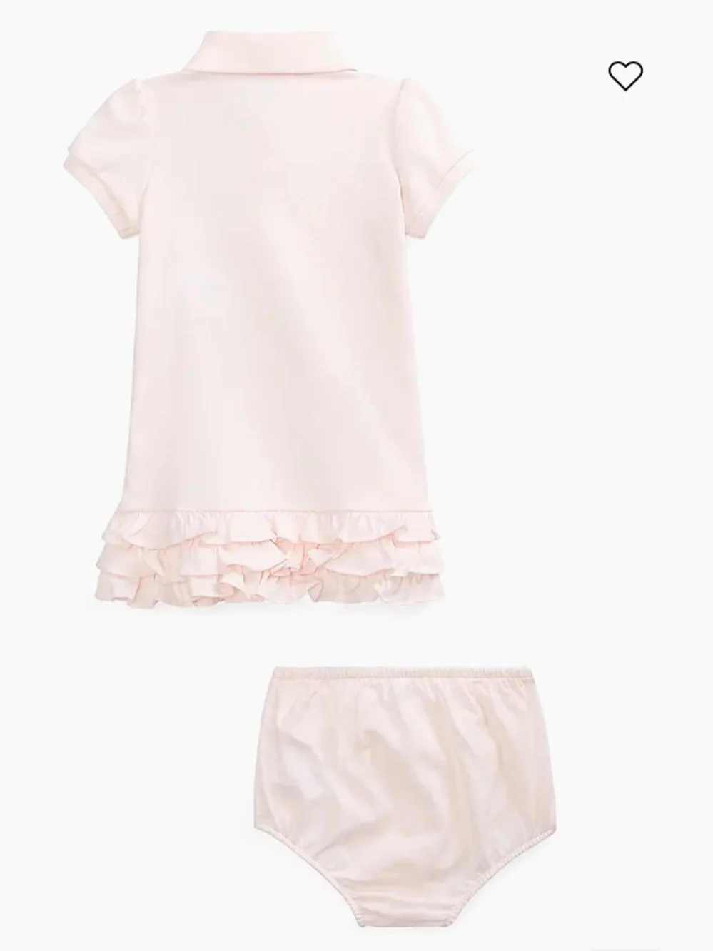 Ralph Lauren Light Pink Ruffle Polo Dress with Bloomers Set